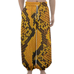 Yellow And Black Snakeskin Print Lantern Pants