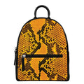 Yellow And Black Snakeskin Print Leather Backpack