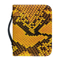 Yellow And Black Snakeskin Print Leather Bible Cover