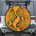Yellow And Black Snakeskin Print Leather Spare Tire Cover