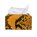 Yellow And Black Snakeskin Print Leather Tissue Box Cover