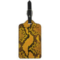 Yellow And Black Snakeskin Print Luggage Tag