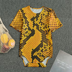 Yellow And Black Snakeskin Print Men's Bodysuit