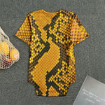 Yellow And Black Snakeskin Print Men's Bodysuit