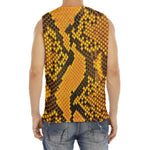 Yellow And Black Snakeskin Print Men's Fitness Tank Top