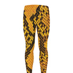 Yellow And Black Snakeskin Print Men's leggings