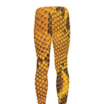 Yellow And Black Snakeskin Print Men's leggings