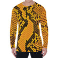 Yellow And Black Snakeskin Print Men's Long Sleeve T-Shirt