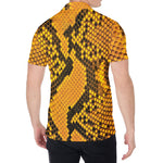 Yellow And Black Snakeskin Print Men's Shirt