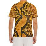 Yellow And Black Snakeskin Print Men's Short Sleeve Rash Guard