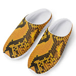 Yellow And Black Snakeskin Print Mesh Casual Shoes