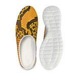 Yellow And Black Snakeskin Print Mesh Casual Shoes