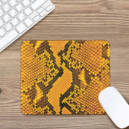 Yellow And Black Snakeskin Print Mouse Pad