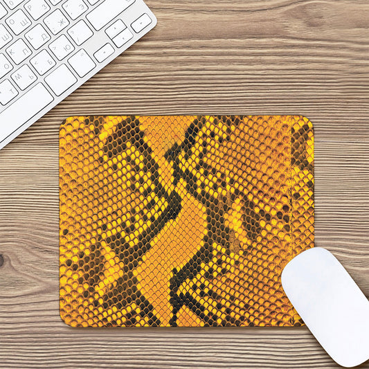 Yellow And Black Snakeskin Print Mouse Pad