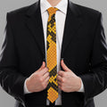 Yellow And Black Snakeskin Print Necktie
