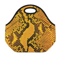 Yellow And Black Snakeskin Print Neoprene Lunch Bag
