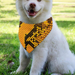 Yellow And Black Snakeskin Print Over The Collar Dog Bandana