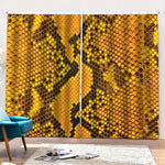 Yellow And Black Snakeskin Print Pencil Pleat Curtains