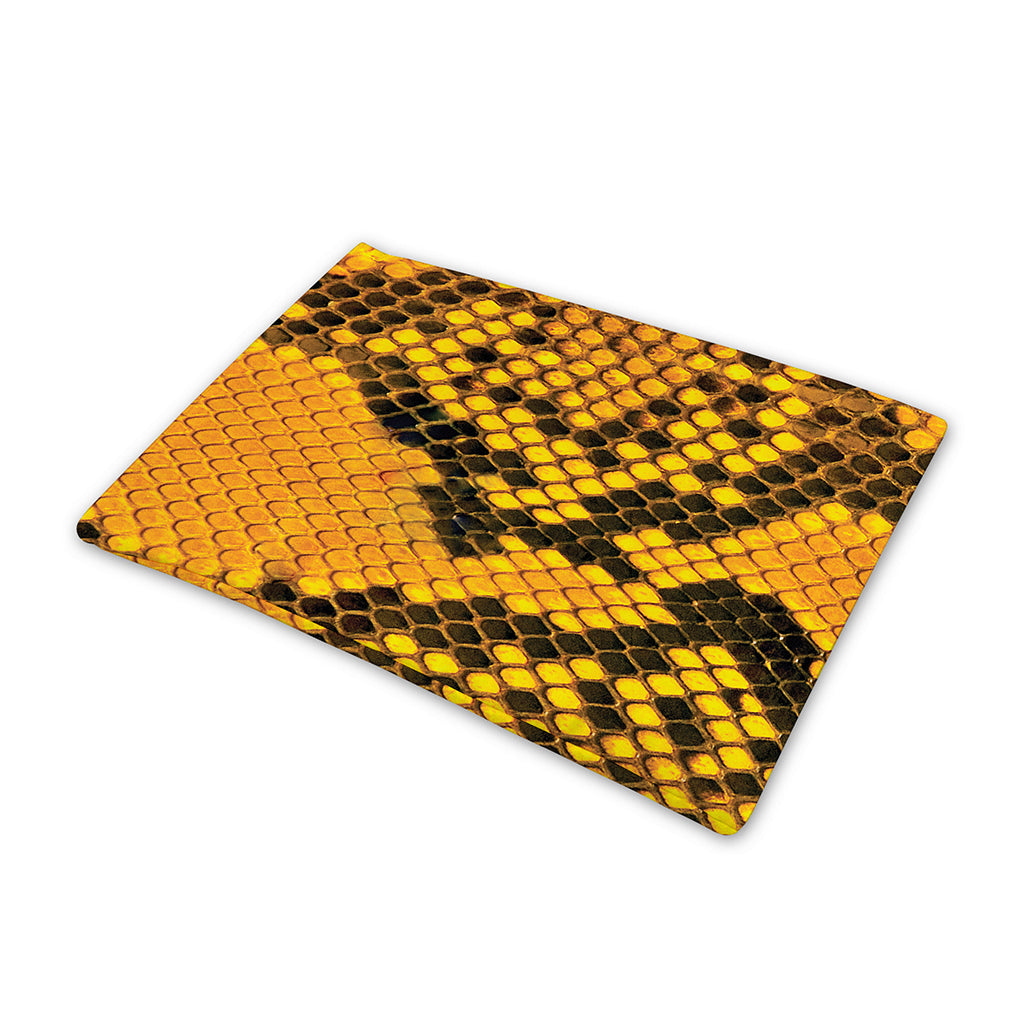 Yellow And Black Snakeskin Print Pet Cooling Mat Cover