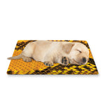 Yellow And Black Snakeskin Print Pet Cooling Mat Cover