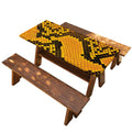 Yellow And Black Snakeskin Print Picnic Table Cover