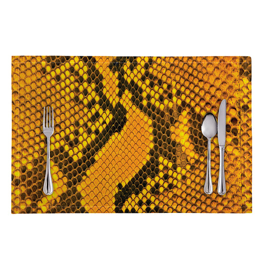 Yellow And Black Snakeskin Print Placemat