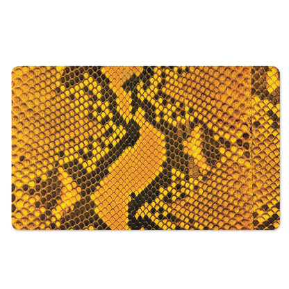Yellow And Black Snakeskin Print Polyester Doormat