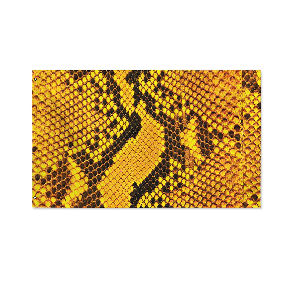 Yellow And Black Snakeskin Print Polyester Flag