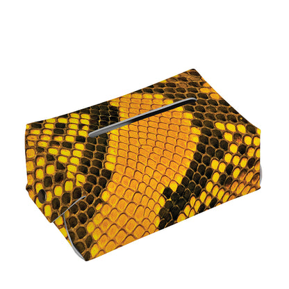 Yellow And Black Snakeskin Print Rectangle Tissue Box Cover