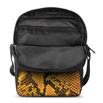 Yellow And Black Snakeskin Print Rectangular Crossbody Bag