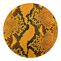 Yellow And Black Snakeskin Print Round Blanket