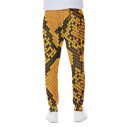 Yellow And Black Snakeskin Print Scuba Joggers
