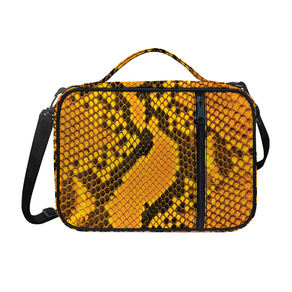 Yellow And Black Snakeskin Print Shoulder Strap Bible Bag