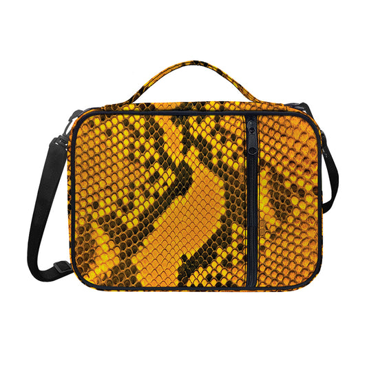 Yellow And Black Snakeskin Print Shoulder Strap Bible Bag
