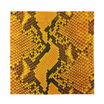 Yellow And Black Snakeskin Print Silk Bandana