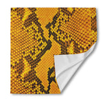 Yellow And Black Snakeskin Print Silk Bandana