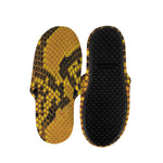 Yellow And Black Snakeskin Print Slippers