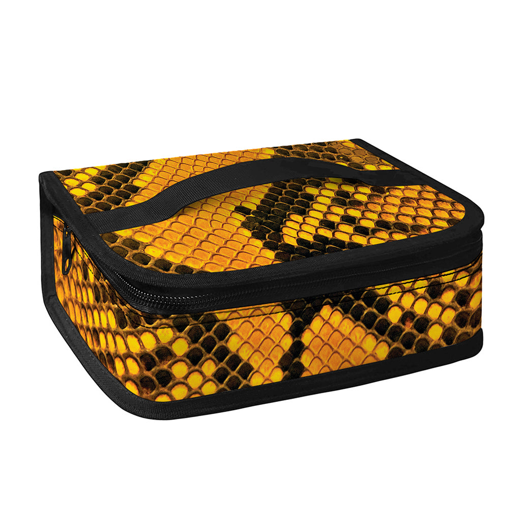 Yellow And Black Snakeskin Print Small Lunch Bag