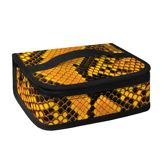 Yellow And Black Snakeskin Print Small Lunch Bag