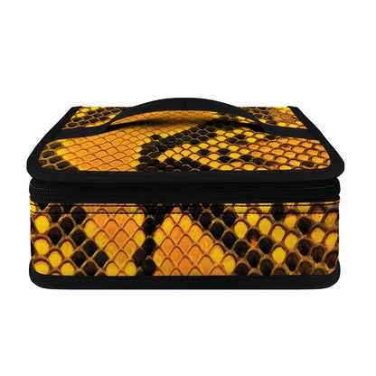 Yellow And Black Snakeskin Print Small Lunch Bag