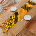 Yellow And Black Snakeskin Print Table Runner