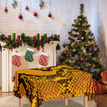 Yellow And Black Snakeskin Print Tablecloth