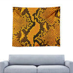 Yellow And Black Snakeskin Print Tapestry