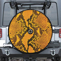 Yellow And Black Snakeskin Print Tire Cover With Camera Hole