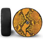 Yellow And Black Snakeskin Print Tire Cover With Camera Hole