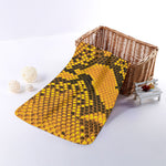 Yellow And Black Snakeskin Print Towel