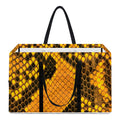 Yellow And Black Snakeskin Print Utility Tote Bag