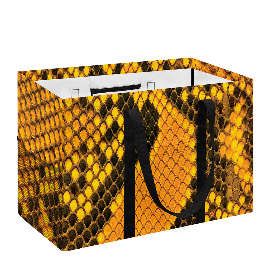 Yellow And Black Snakeskin Print Utility Tote Bag