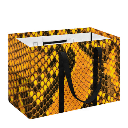 Yellow And Black Snakeskin Print Utility Tote Bag