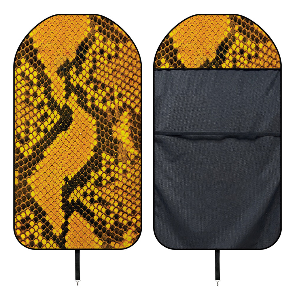 Yellow And Black Snakeskin Print Waterproof Car Seat Cover